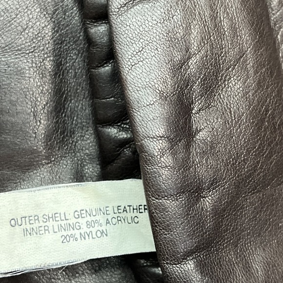 Isotoner Leather Driving Gloves Womens Size 7 Brown Leather Acrylic Nylon Lining - Picture 5 of 5